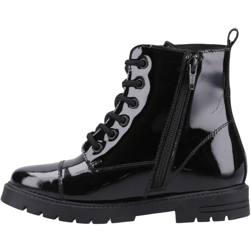 Hush Puppies Female Lauren Patent Senior Shoe, Black, 8