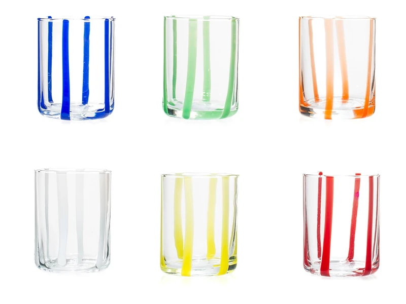 H&H Set 6 Bicchieri Veneziani Colorati CL33