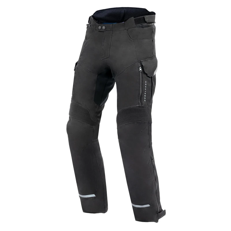 REBELHORN Scout Men's Motorcycle Trousers, Textile, Knee Protectors Level 2, Integrated Membrane, Removable Thermal Lining, 4 Ventilation Channels, Sizes up to 3XL, Black, XXL