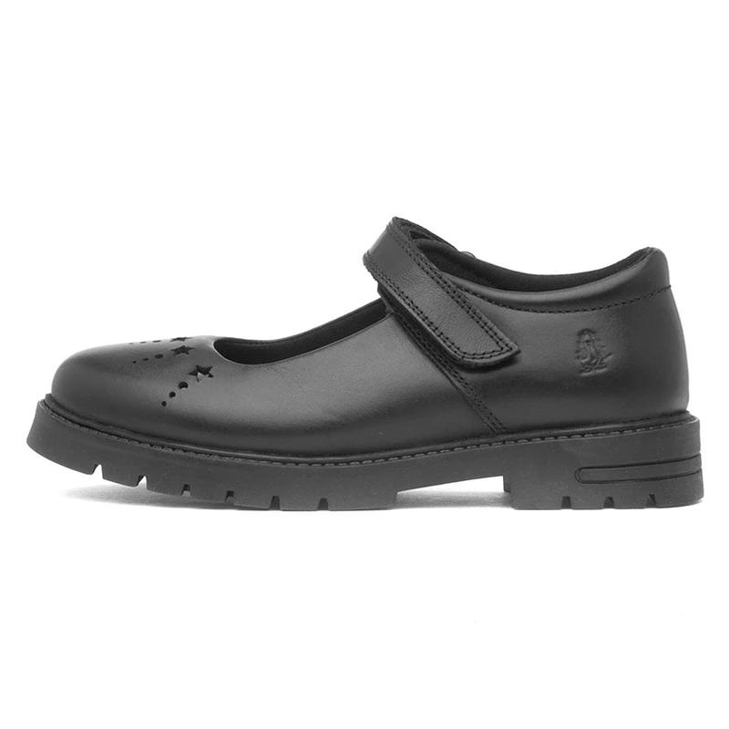 Hush Puppies Girls Sabrina Senior Shoe, Black, 7 UK