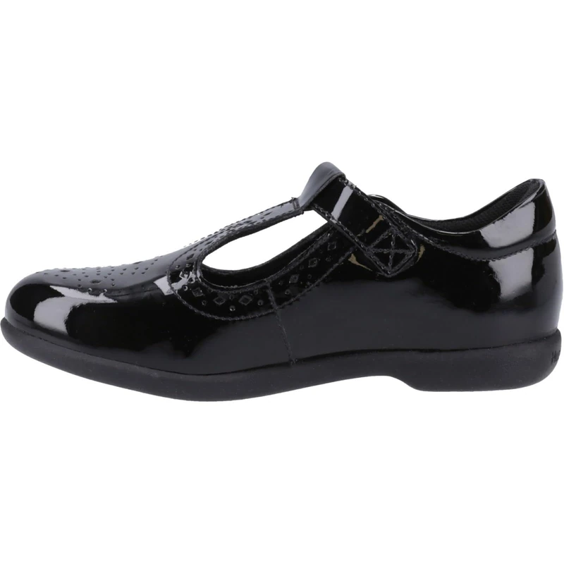 Hush Puppies Britney Patent Senior Shoe, Black, 6 UK
