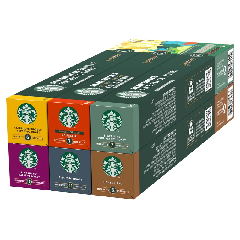 STARBUCKS Discovery Variety Pack by Nespresso, All Roast Types Coffee Capsules 6 x 10 (60 Capsules) - Amazon Exclusive