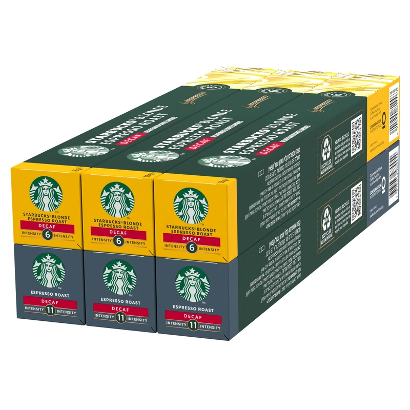 STARBUCKS Explorer Pack Decaf by Nespresso, Coffee Capsules 6 x 10 (60 Capsules) - Amazon Exclusive