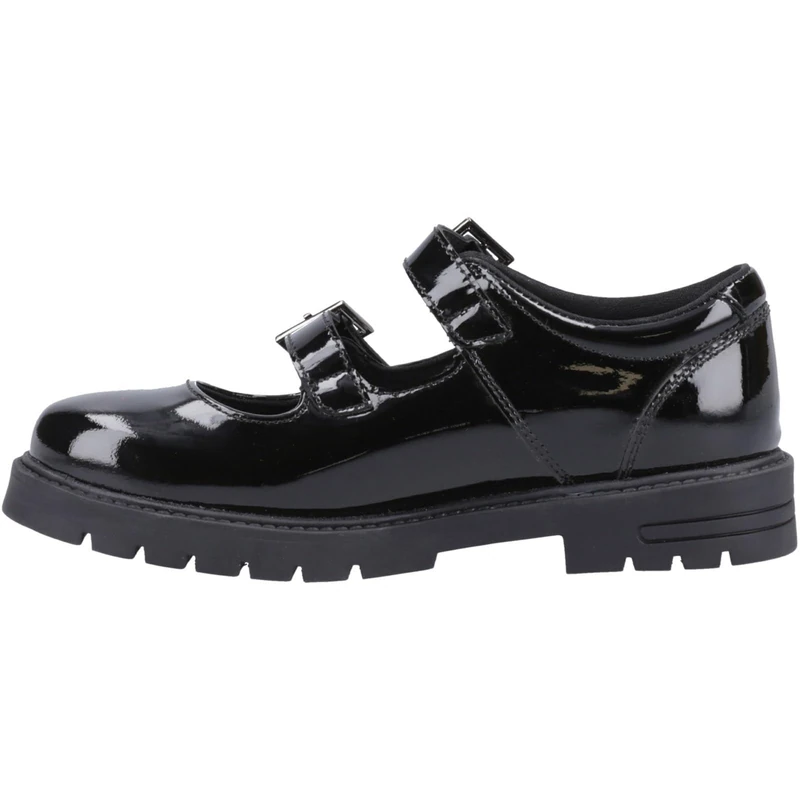 Hush Puppies Female Ella Patent Senior Shoe, Black, 5