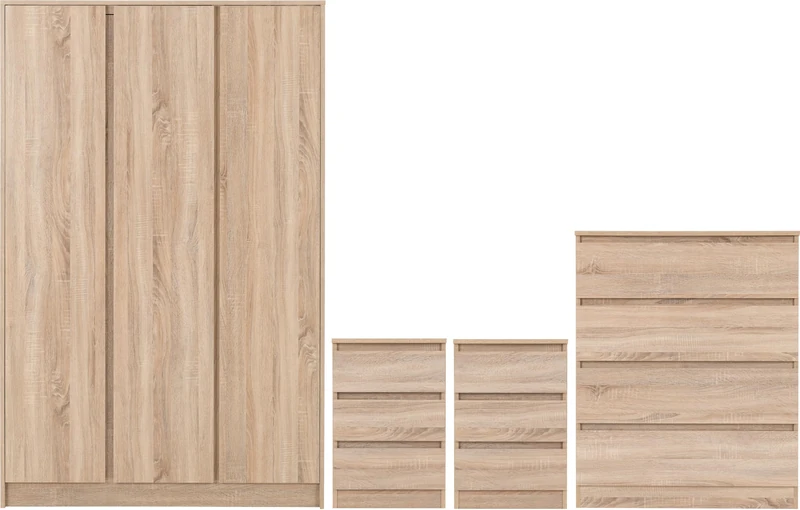 Seconique Bedroom Set, Engineered Wood, Sonoma Oak Effect, W 1150mm x D 505mm x H 1800mm