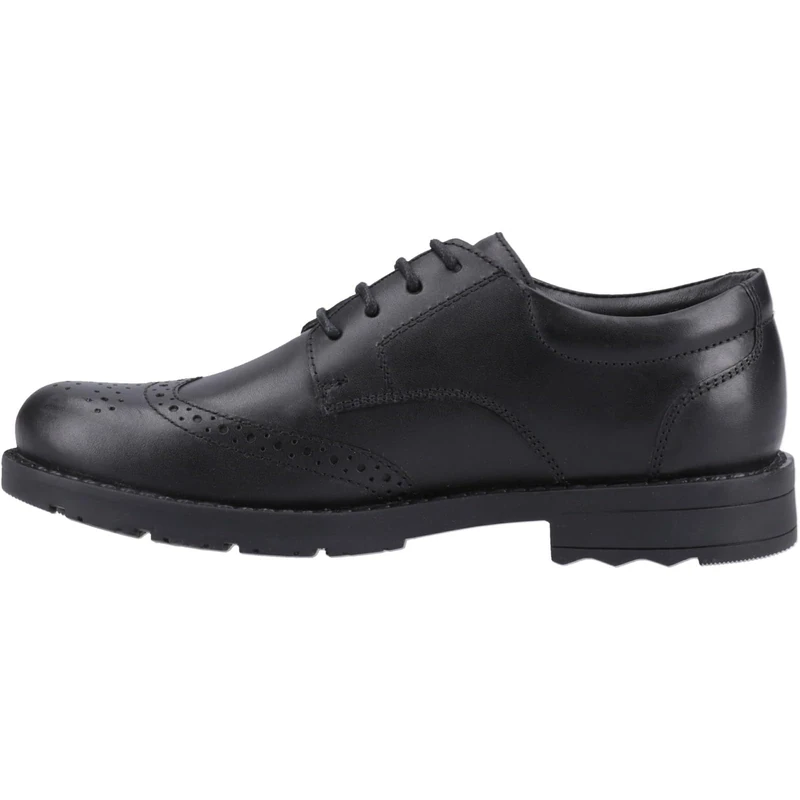 Hush Puppies Boys Brian Senior Shoe, Black, 4 UK