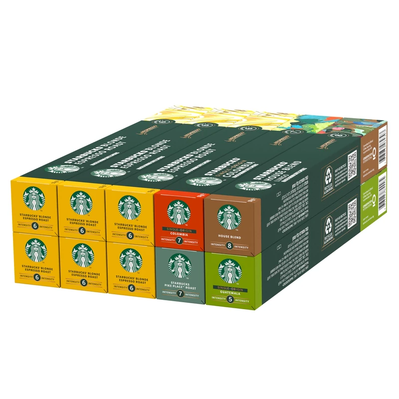 STARBUCKS Coffee Shop Classics - STARBUCKS Blonde Espresso Roast Pack by Nespresso, Coffee Capsules 10 x 10 (100 Capsules) - Amazon Exclusive
