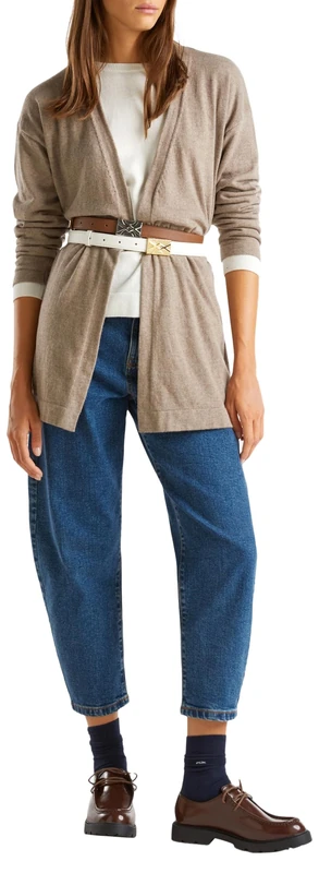 United Colors of Benetton Women's Cardigan Sweater, Brown, S