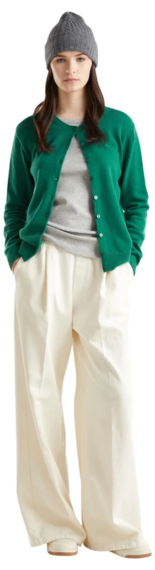 United Colors of Benetton Women's Cardigan Sweater, Green, XS - Image 1