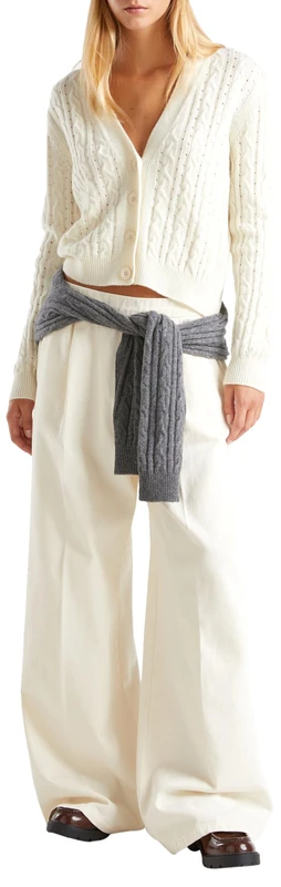United Colors of Benetton Cardigan Sweater for Women, White, S