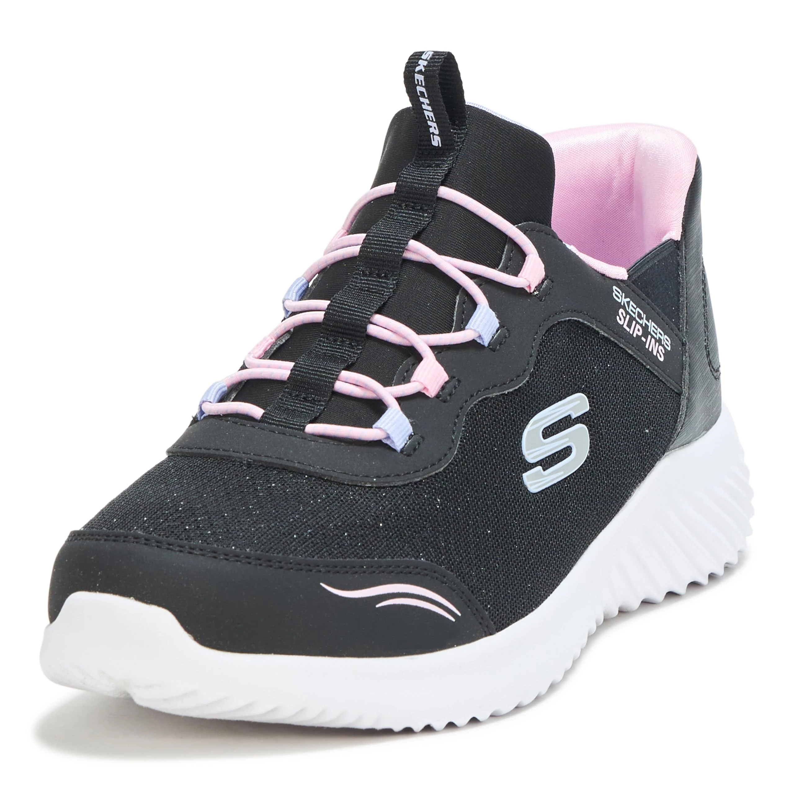 Skechers Girls Bounder Simple Cute Sneaker, Black, 10 UK Child