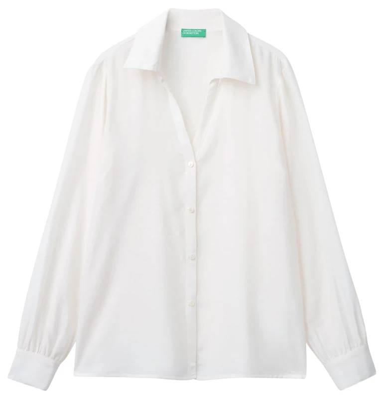 United Colors of Benetton Women's Shirt, White, L