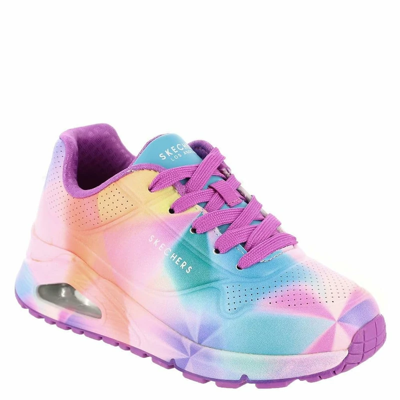 Skechers Girl's Uno Gen1 Prism Burst Sneakers, Purple Synthetic/Multi Trim, 5 UK Child