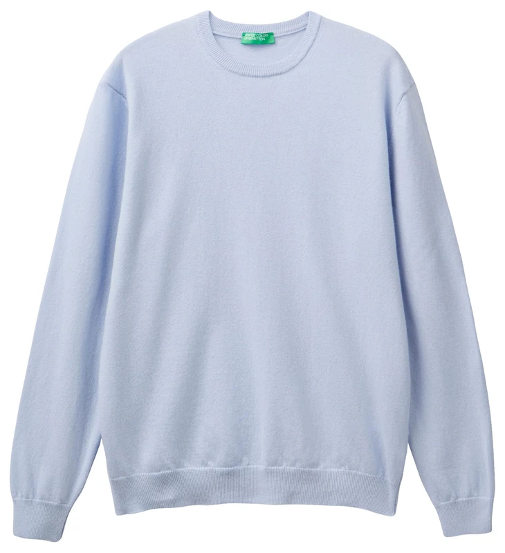 United Colors of Benetton Men's Long Sleeve Crew Neck Sweater, Sugar Paper 0p4, L