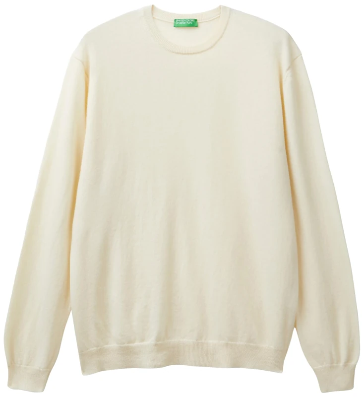 United Colors of Benetton Men's Maglia G/C M/L 1002u1g34 Sweater, White, XL