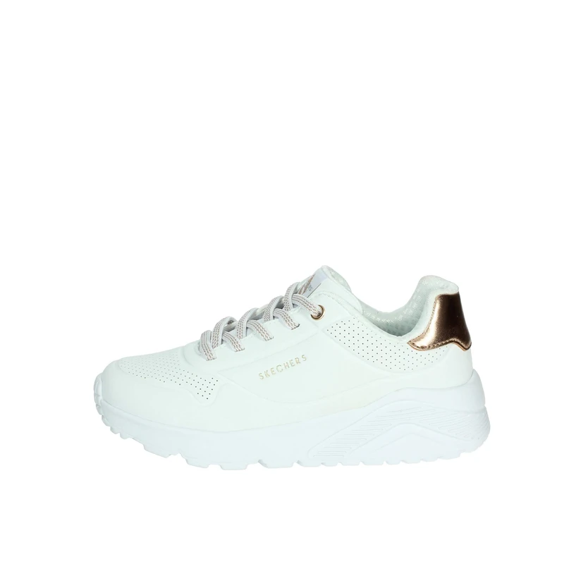 Skechers Girl's Uno Lite Sneakers, White Synthetic/Trim, 11 UK Child