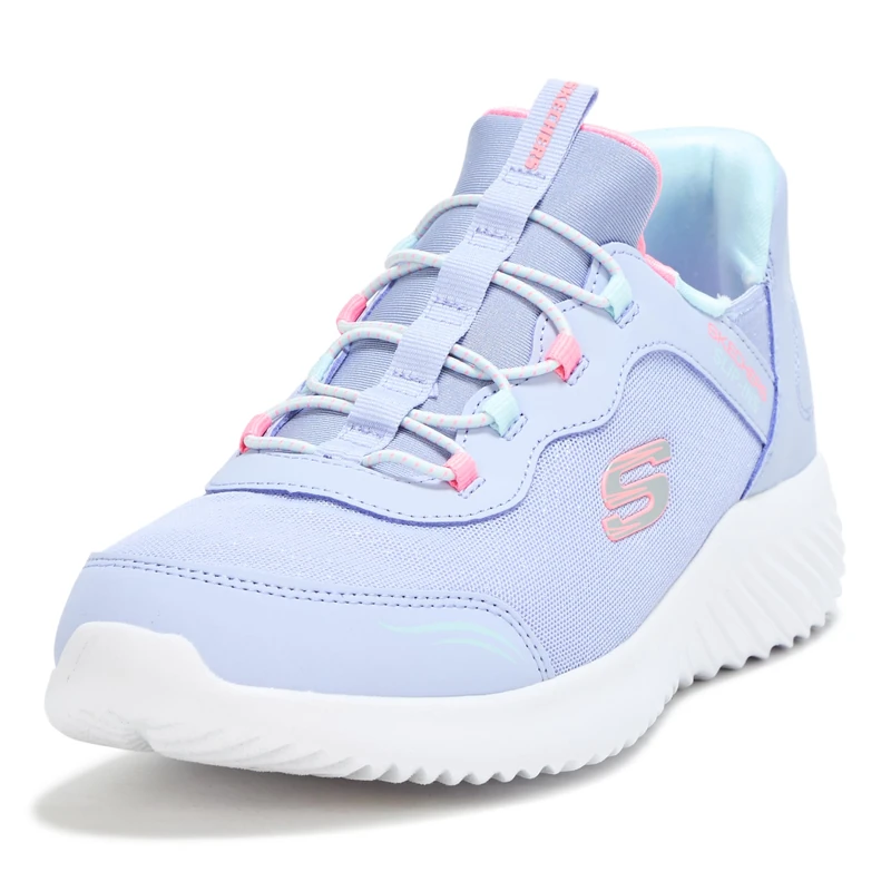 Skechers Girl's Bounder Simple Cute Sneakers, Lavender Synthetic/Trim, 4 UK Child