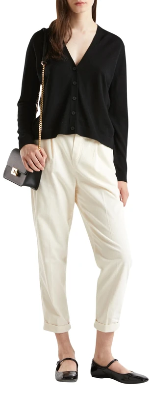 United Colors of Benetton Women's Cardigan Sweater, Black, S - Image 1