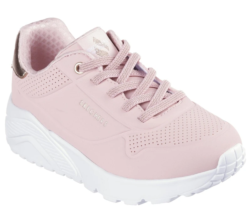 Skechers Girl's Uno Lite Sneakers, Mauve Synthetic/Trim, 3.5 UK Child