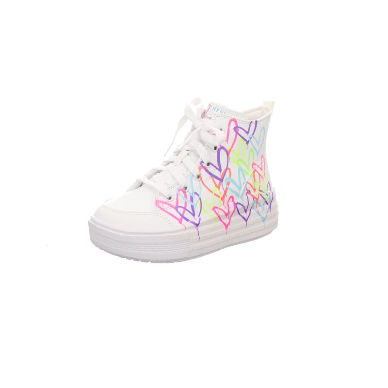 Skechers Girl's Hyperlift Sneakers, White Synthetic/Multi Trim, 1.5 UK Child - Image 1