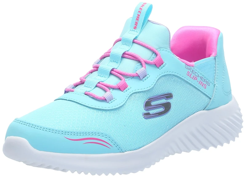 Skechers Girls Bounder Simple Cute Sneaker, Turqoise, 12.5 UK Child