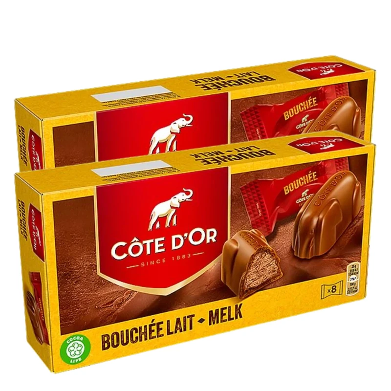 Cote Dor Milk Bouchee filled with creamy Praline, Chocolate gift for any chocolate lover | Comes with SAMASIA Bookmark