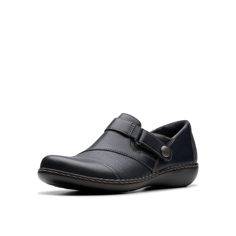 Clarks Women's Ashland Gem Loafer, Navy Leather, 5.5 UK