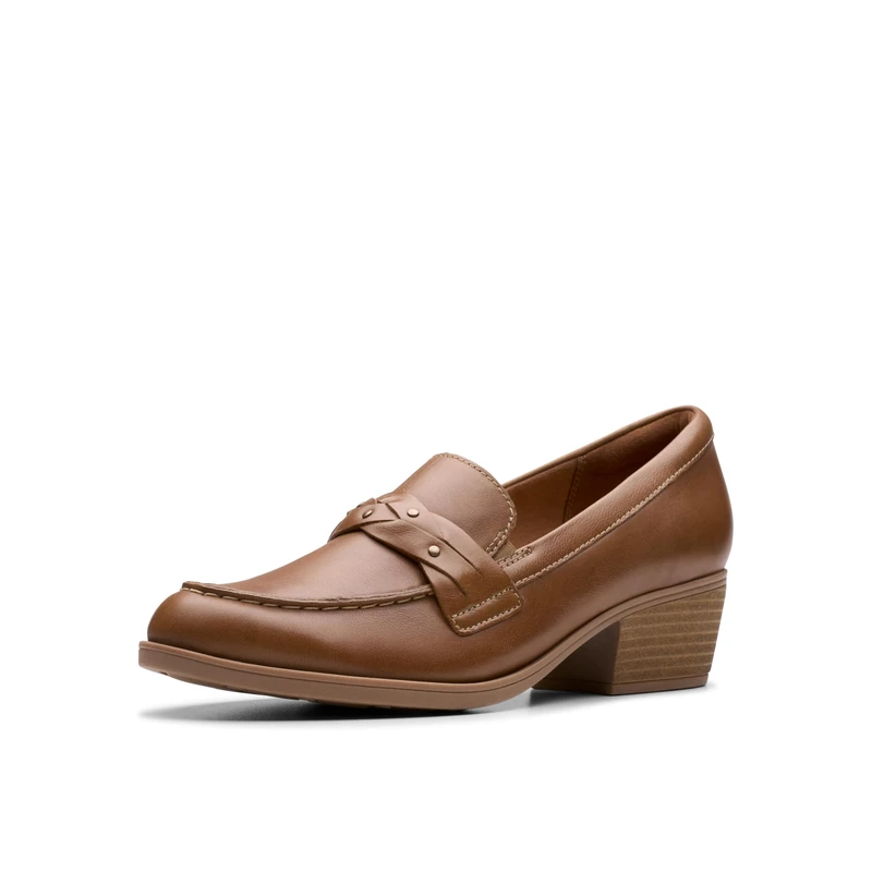 Clarks Women's Charlten Echo Loafer, Dark Sand, 6.5 UK