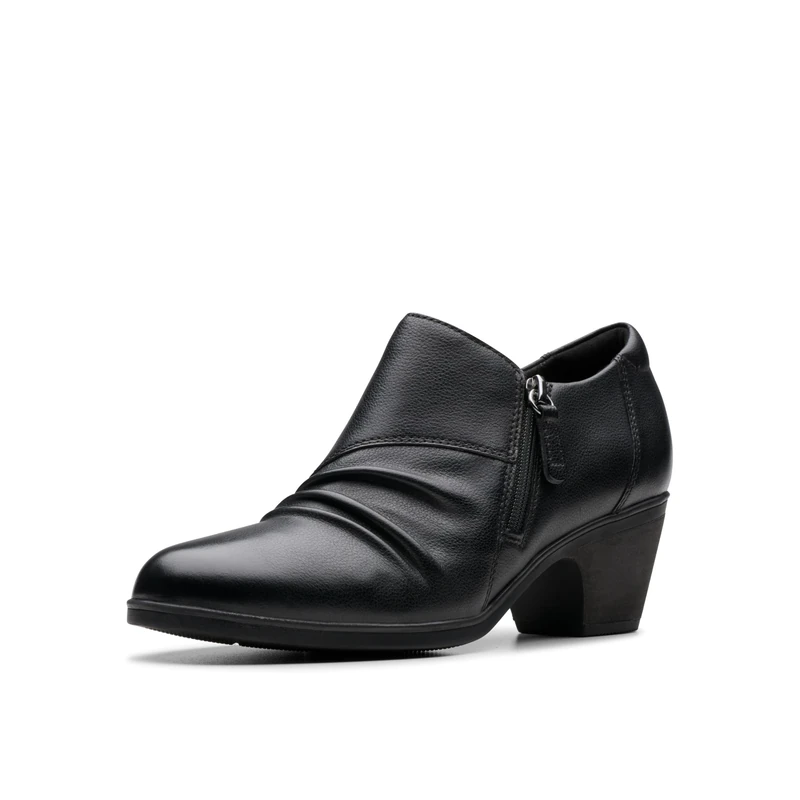 Clarks - Womens Emily 2 Braley Shoes, Color Black Leather, Size: 7.5 UK Wide