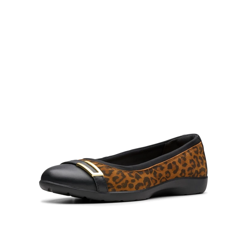 Clarks Women's Meadow Rose Ballet Flat, Leopard, 6 UK