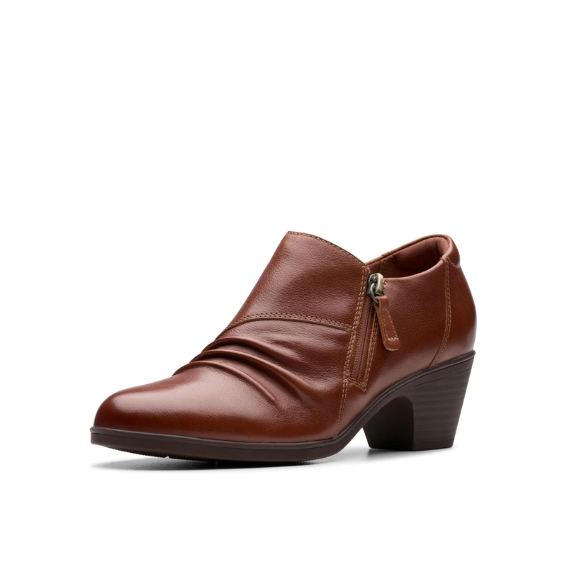 Clarks - Womens Emily 2 Braley Shoes, Color Tan Leathe, Size: 7 UK Wide - Image 1
