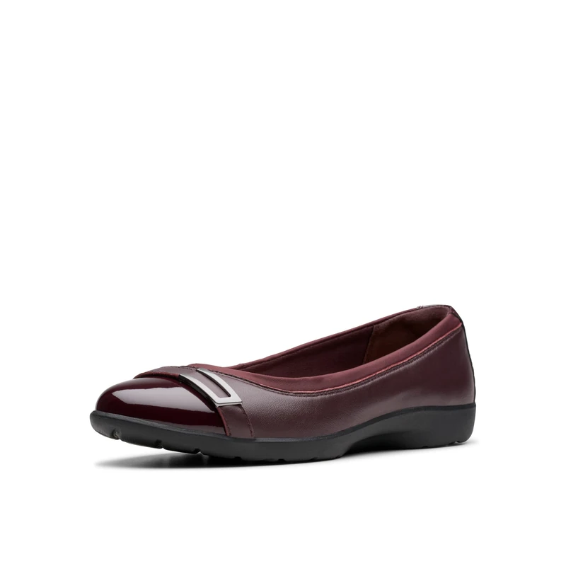 Clarks Women's Meadow Rose Ballet Flat, Wine Combi, 8 UK