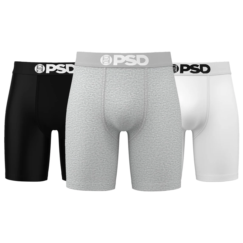 PSD Men's Ntrls Sld Ctn 3-Pack Boxer Briefs, Multi | Ntrls Sld Ctn 3pk, L