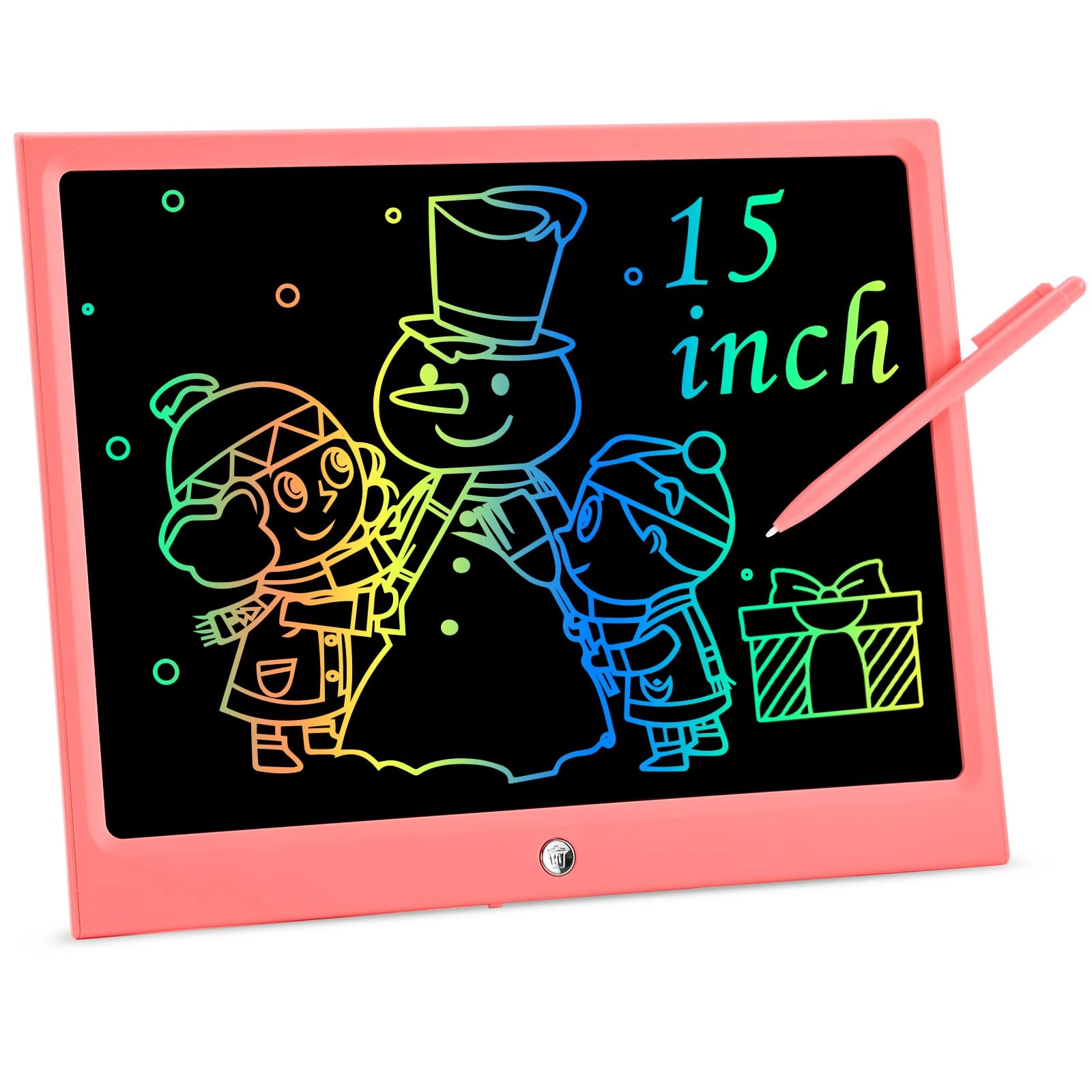 15" LCD Writing Tablet, cimetech Large Drawing Tablet Colorful Screen Doodle Board, Christmas Educational Gift Toys for Kids Adults (Pink)