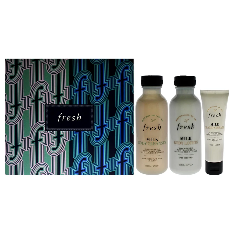 Head to Toe Nourishing Trio by Fresh for Women - 3 Pc 8.7oz Body Cleanser, 8.7oz Body Lotion, 1.6oz Hand Cream