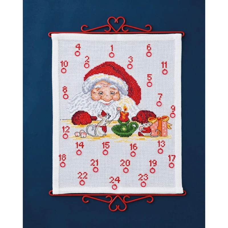 Permin Cross Stitch Advent Calendar Santa Claus and Mice Counted Pattern