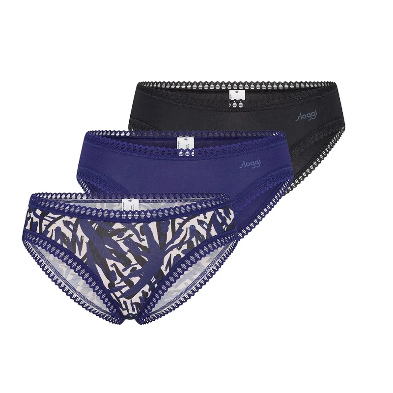 Sloggi Women's sloggi GO Crush Mini C3P, Blue - Dark Combination