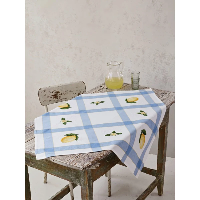 Permin Tablecloth Cross Stitch Embroidery Kit - Lemon and Flowers