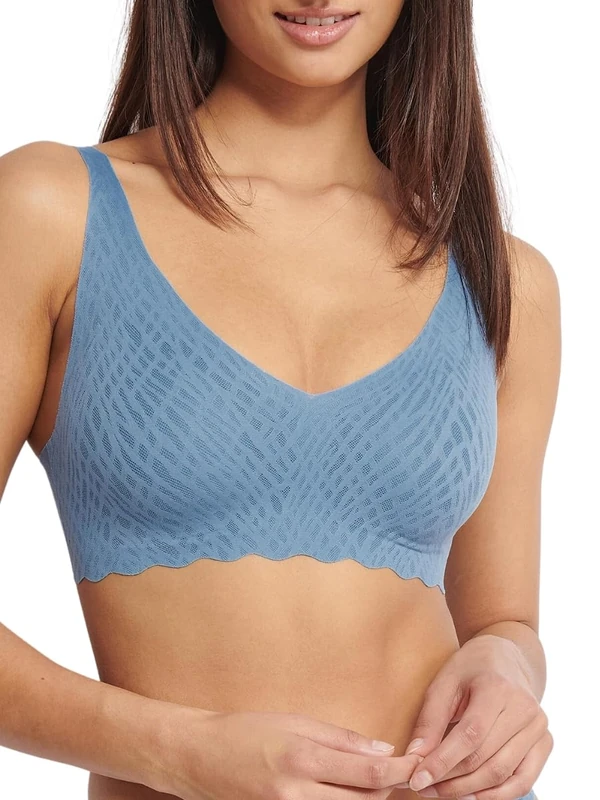 sloggi Damen Zero Feel Bliss Soft Bra, Azura Blue, L Große Größen