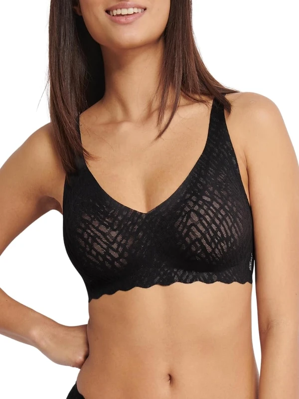 sloggi Damen Zero Feel Bliss Soft Bra, Black, S Große Größen