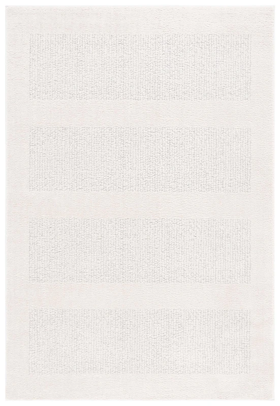 Safavieh Geometric Rug for Living Room, Dining Room, Bedroom - Melody Collection, Short Pile, Ivory and Grey, 91 x 152 cm