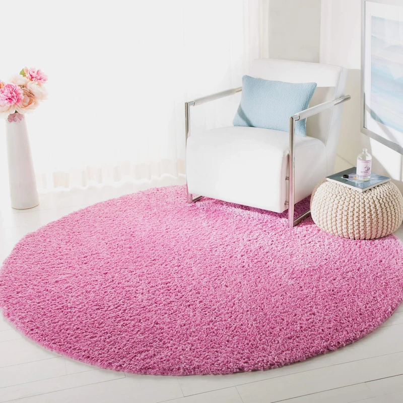 Safavieh August Shag Collection Shaggy Rug for Living Room Dining Room Bedroom Short Pile Pink 4ft x 4ft