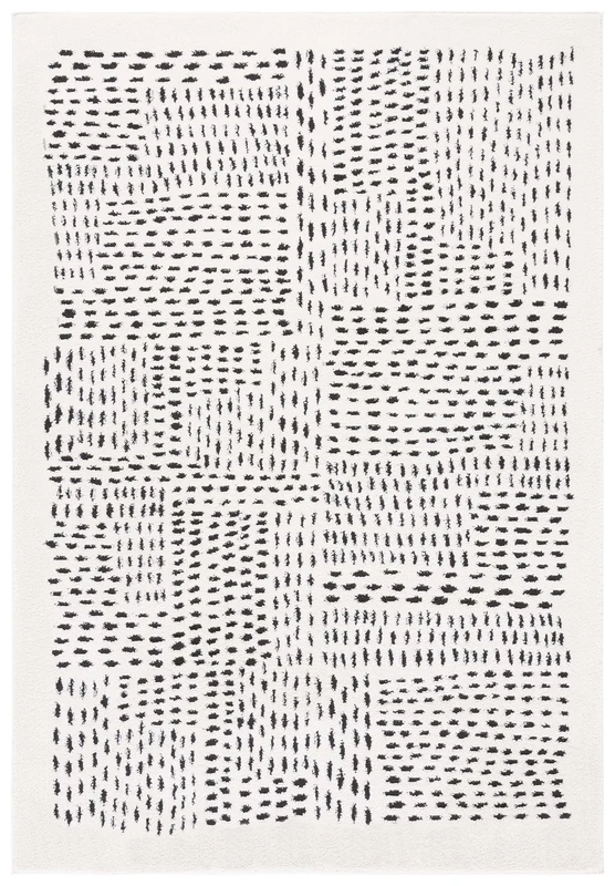 Safavieh Modern Rug for Living Room, Dining Room, Bedroom - Melody Collection, Short Pile, Ivory and Black, 72 x 108 Inch - Image 1