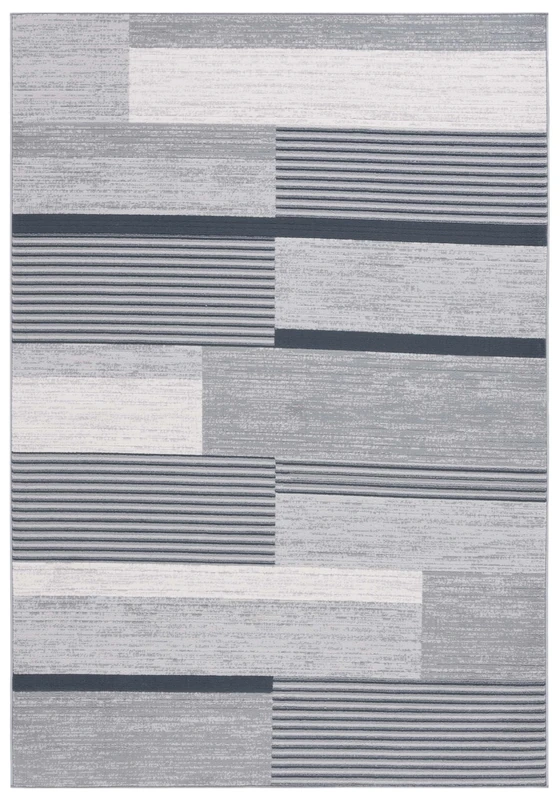 Safavieh Modern Rug for Living Room Dining Room Bedroom - Odyssey Collection Short Pile Grey and Black 91 x 152 cm