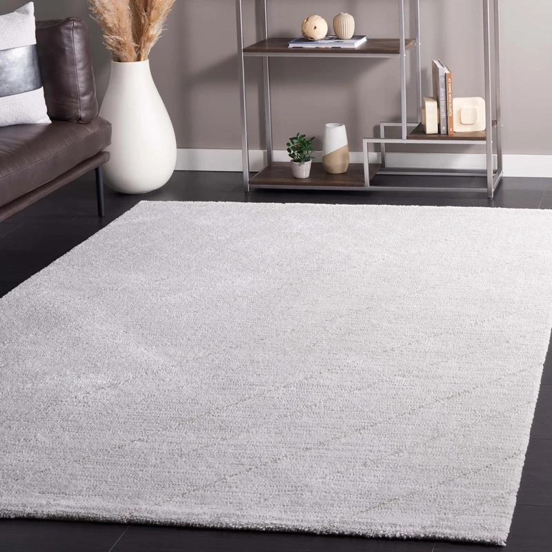 Safavieh Neptune Collection Contemporary Rug for Living Room Dining Room Bedroom Short Pile Ivory and Light Grey 3ft x 5ft