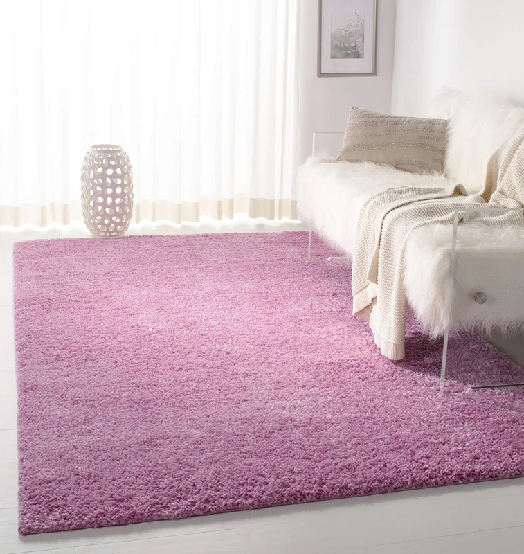 Safavieh August Shag Collection Shaggy Rug for Living Room Dining Room Bedroom Short Pile Pink 4ft x 4ft