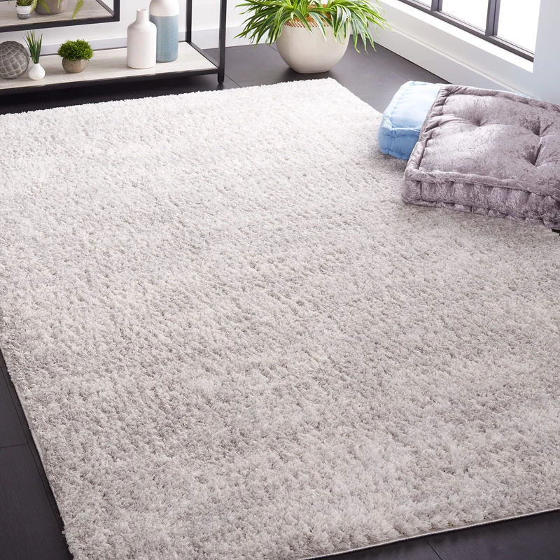 Safavieh Berber Shag Collection Shaggy Rug for Living Room Dining Room Bedroom High Pile Light Grey 3ft x 5ft