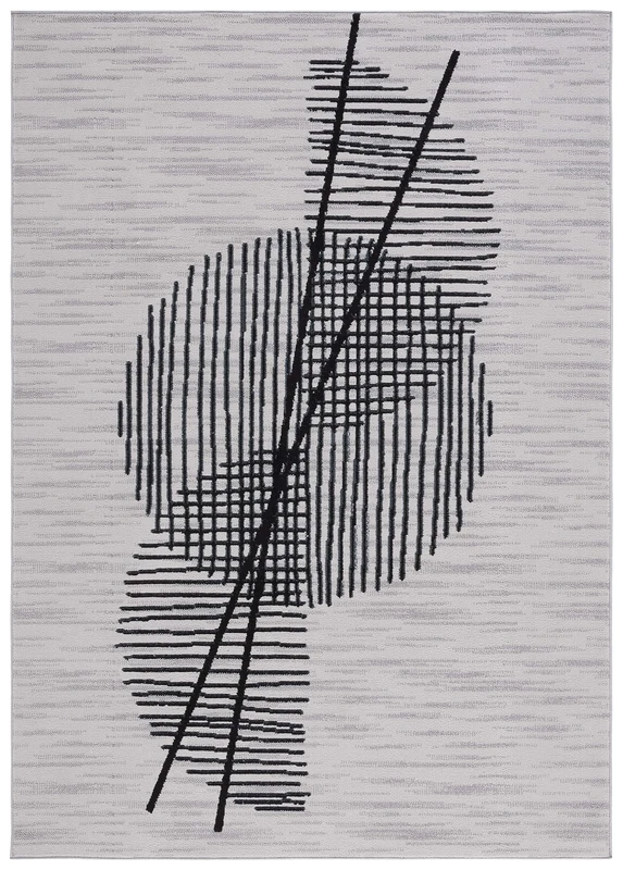 Safavieh Modern Rug for Living Room Dining Room Bedroom - Odyssey Collection Short Pile Grey and Black 91 x 152 cm