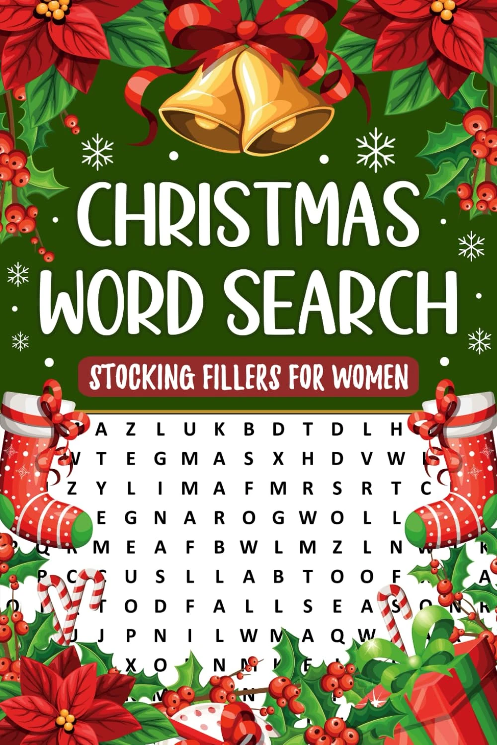 Stocking Fillers for Women: Christmas Word Search: Fun and Relaxing Holiday Themed Word Find Puzzle Book for Adults, Christmas Activity Book for Women