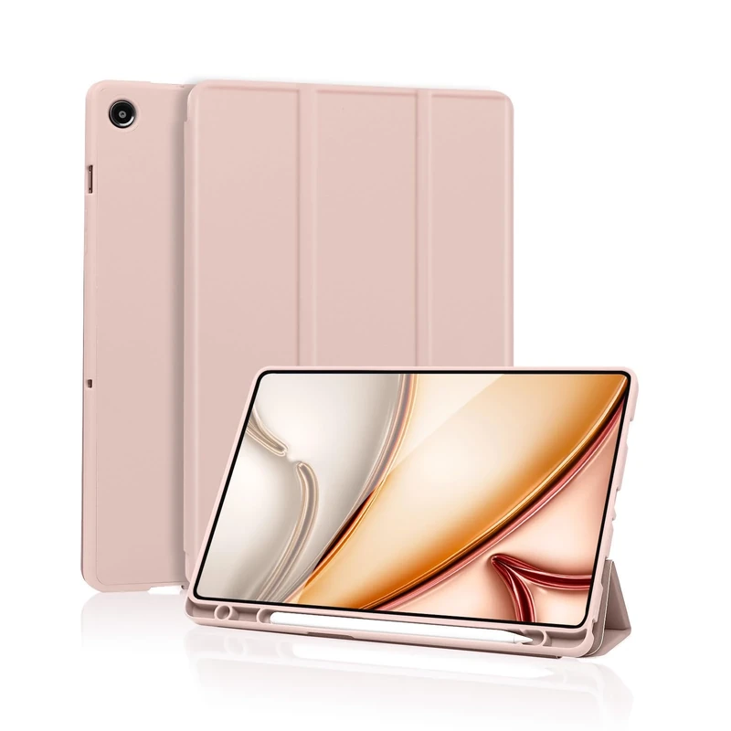 Case for Samsung Galaxy Tab A9 Plus Tablet Case with Pencil Holder, Slim Smart Protective with Soft TPU Back, Auto Sleep/Wake Cover for Samsung Galaxy Tab A9+ 11 (Pink)